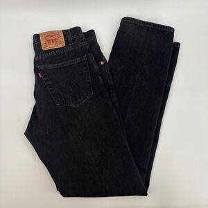 Levis 505 Mens Jeans 34x36 Black Regular Fit Straight Leg Denim Y2K Vintage
